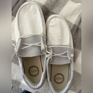 Woman’s Hey Dude Shoes in Gray and White